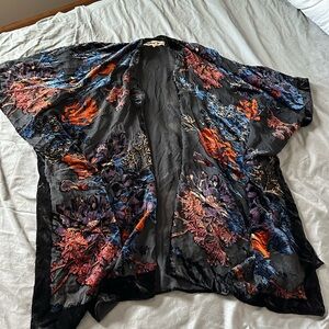 Michael Stars Black Velvet Kimono